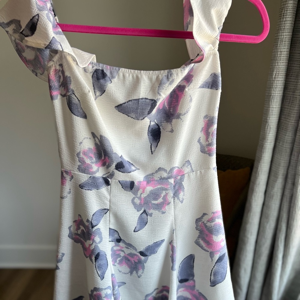 Off the shoulder white floral dress